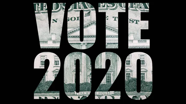 Vote 2020 Money Black Background — Stock Photo, Image