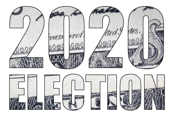 Wahltext 2020 Geld Auf Weißem Hintergrund — Stockfoto