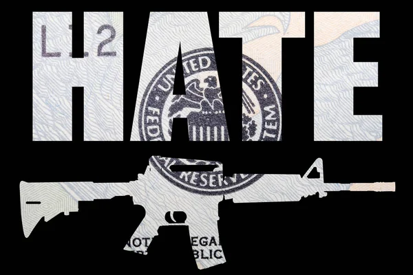 Nesnášíte Zbraně Peníze Černém Pozadí — Stock fotografie