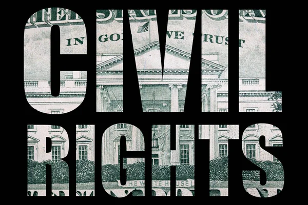 Bürgerrechtstext Geld Auf Schwarzem Hintergrund — Stockfoto