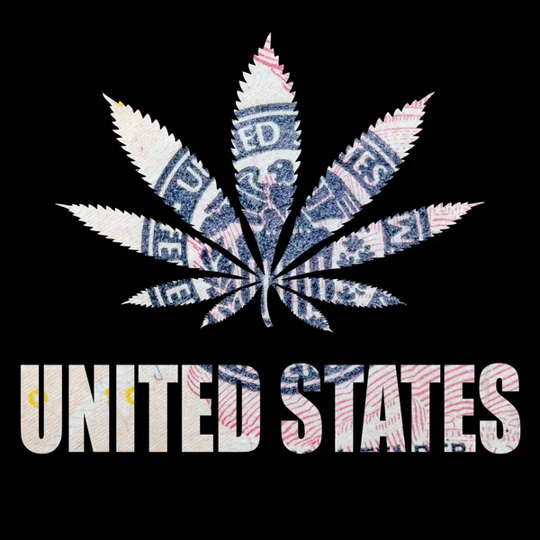 Poster United States Marijuana Black Background — Stock Photo, Image