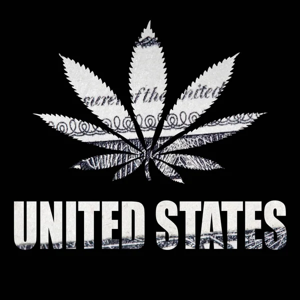 Poster United States Marijuana Black Background — Stock Photo, Image