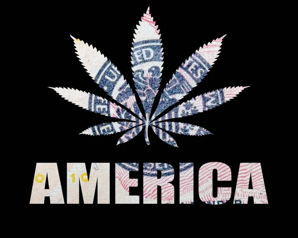 Manifesto Con America Marijuana Sfondo Nero — Foto Stock