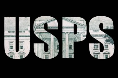 Siyah arkaplanda USPS harfleri