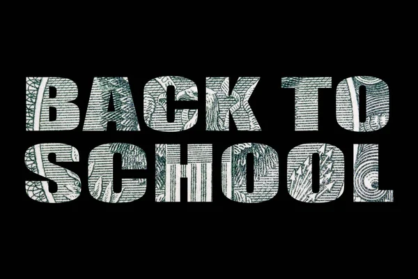Back School Lettering Black Background — Stock Photo, Image