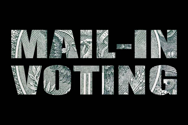 Mail Voting Lettering Black Background — Stock Photo, Image