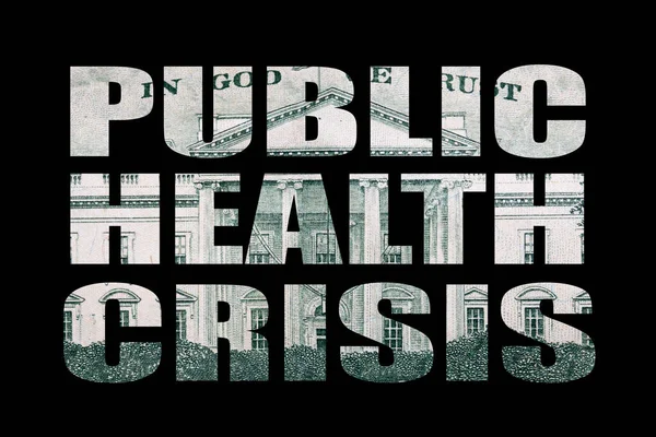 Siyah Arka Planda Halk Sağlığı Krizi Yazıları — Stok fotoğraf