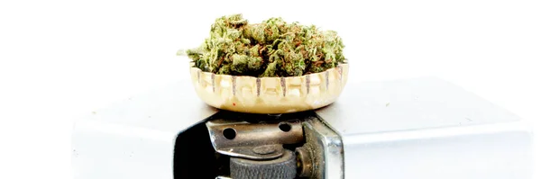 Smoking Marijuana Cannabis Drinking Alcohol — Stock Photo, Image