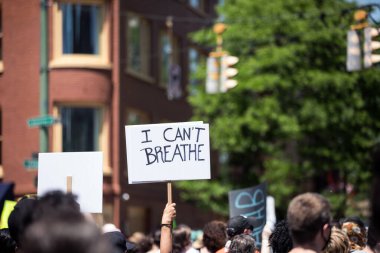 Syracuse, NY / USA - 6/6/2020: Black Lives Matter Protest and BLM March clipart