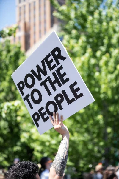 Syracuse Estados Unidos 2020 Protesta Contra Vida Los Negros Marzo —  Fotos de Stock