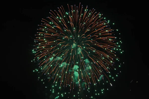 Fogos Artifício Céu Bela Celebração Colorida Julho — Fotografia de Stock