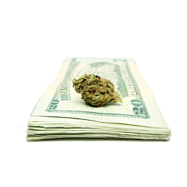 Marijuana Money Background Close — Stock Photo, Image