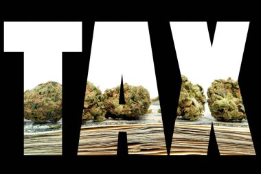 Arka planda marihuana vergisi, kapat