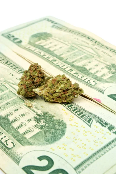 Marihuana Geld Achtergrond Close — Stockfoto