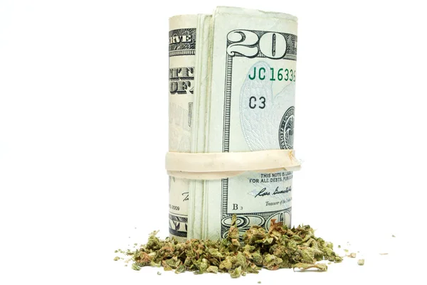 Marihuana Geld Achtergrond Close — Stockfoto