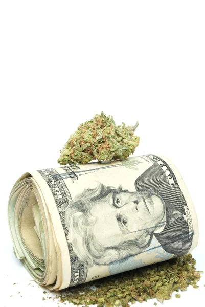 Marijuana Money Background Close — Stock Photo, Image
