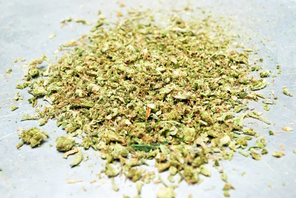 Marihuana Cannabis Shake Hierba Seca Rota — Foto de Stock