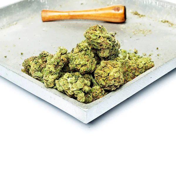 Marijuana Buds Background Close — Stock Photo, Image