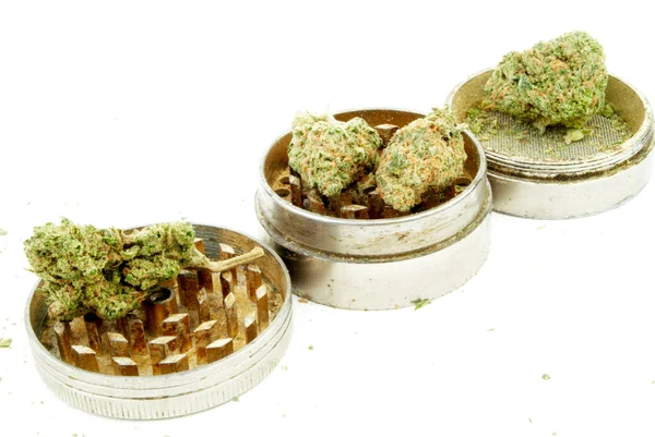 Brotes Marihuana Molinillos Primer Plano — Foto de Stock
