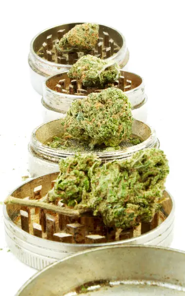 Buds Marijuana Broyeurs Gros Plan — Photo