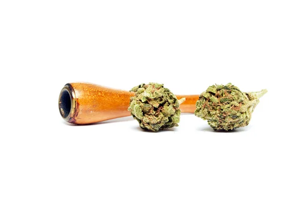 Marihuana Konopí Potrubí Pozadí — Stock fotografie