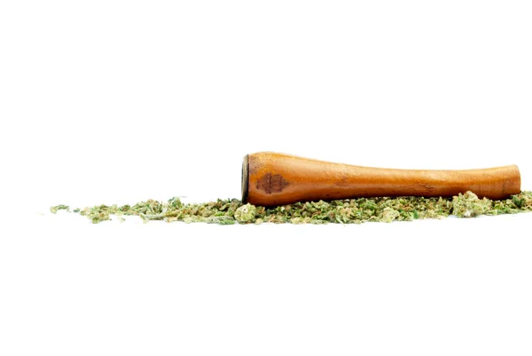 Marijuana Cannabis Pipe Sullo Sfondo — Foto Stock