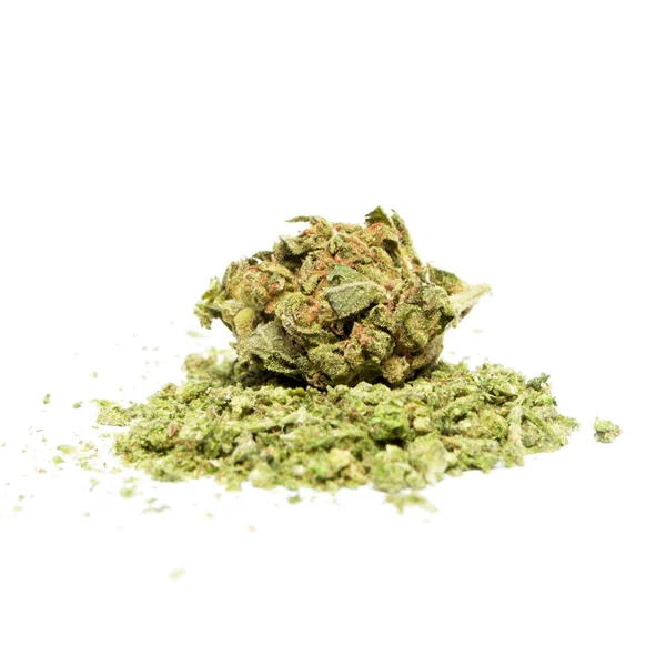 Marijuana Cannabis Legalization Objects White Background Medical Recreational Weed — Stock Photo, Image