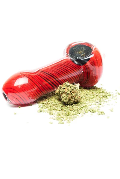 Arka Planda Marihuana Kenevir Borusu — Stok fotoğraf