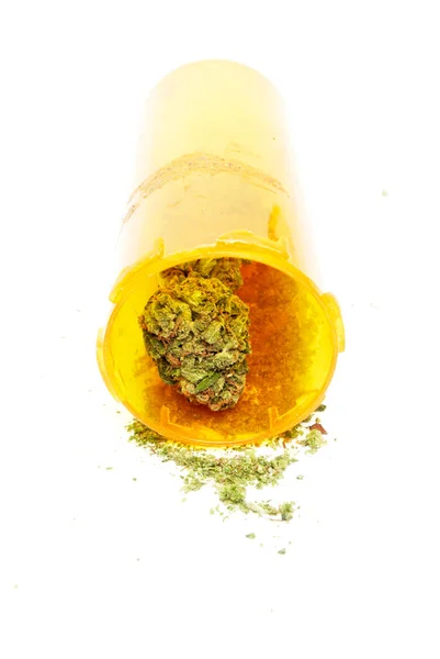 Medical Marijuana Cannabis Buds Prescription Pill Bottle — Stock Photo, Image