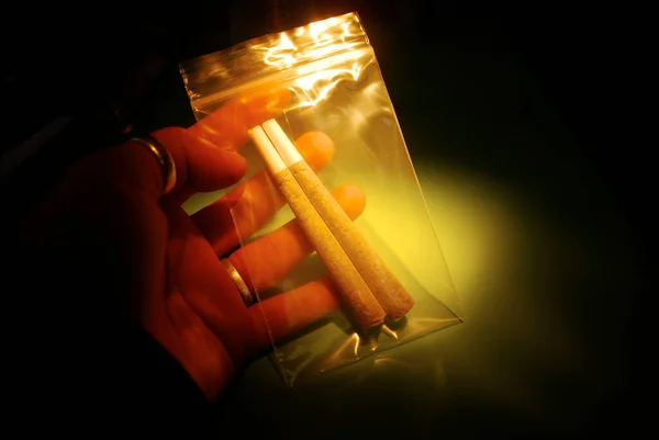 Cigarrillos Marihuana Cannabis Clip Cucaracha Conjunta — Foto de Stock