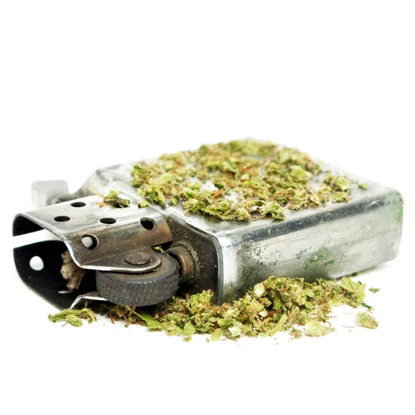 Marijuana Cigarette Lighter Background — Stock Photo, Image