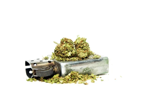 Marihuana Zapalniczka Papierosowa Tle — Zdjęcie stockowe