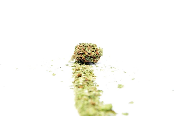 Legalização Maconha Maconha Fundo Branco — Fotografia de Stock