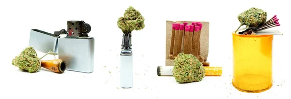 Marijuana Och Cigarette Lighter Bakgrunden — Stockfoto