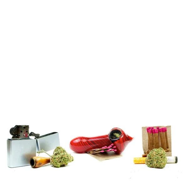 Marijuana Glass Pipe Background Close — Stock Photo, Image