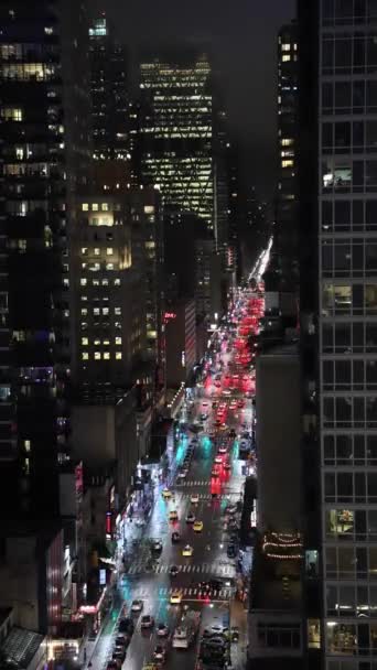 Ciudad Nueva York Time Lapse Coches Luces Puesta Sol Noche — Vídeo de stock