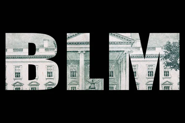 Black Lives Matter United States Money Letters Blm Black Background — Stock Photo, Image