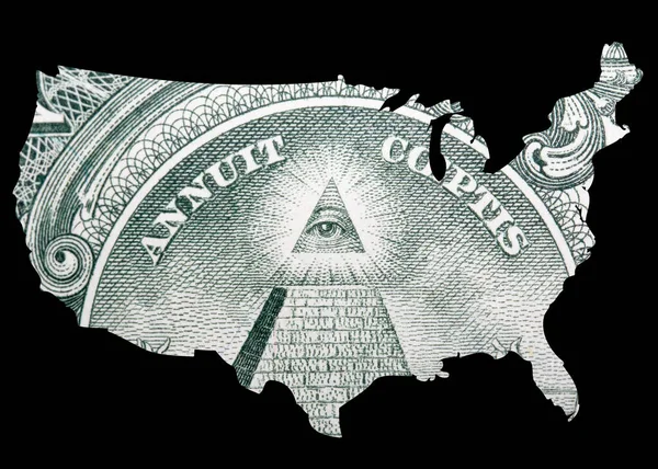 Geld Amerika Verenigde Staten Vorm Detail Van Dollar Bill — Stockfoto