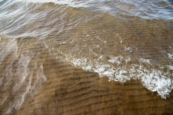 Tenger Hullámok Strandon Háttérben — Stock Fotó