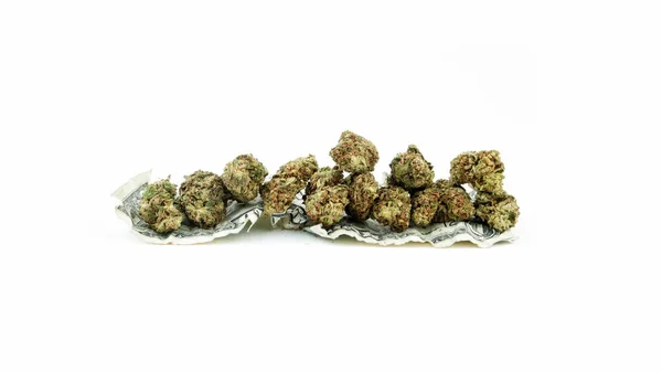 Marijuana Hundred Dollar Bill — Stock Photo, Image