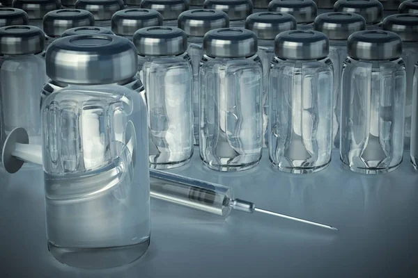 Медичний Шприц Пляшки Вакцинами — стокове фото