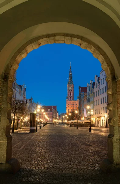 Long Lane por la noche, Gdansk, Polonia —  Fotos de Stock