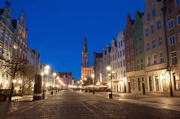 Long Lane por la noche, Gdansk, Polonia —  Fotos de Stock