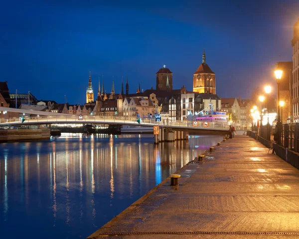 Stare Miasto Gdańska w nocy — Zdjęcie stockowe