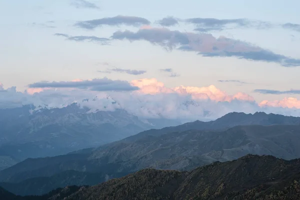 Caucasian mountains silhouettes