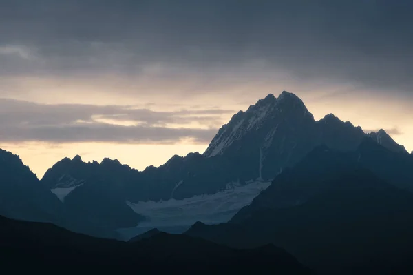 Caucasian mountains silhouettes