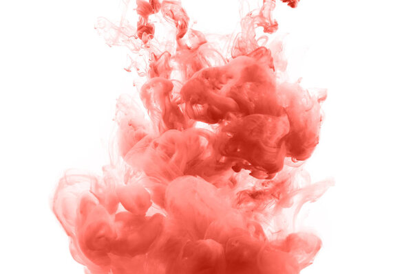 Coral ink splashes abstract background