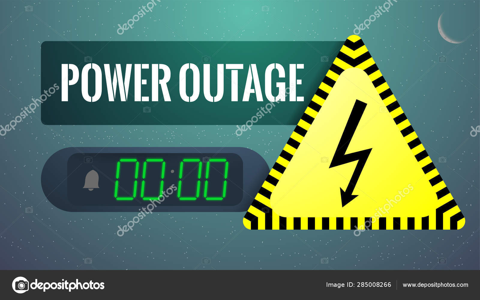 Power Outage Illustration Blackout Concept Clock Lost Power Setting Due Stock Vector C Horsepowermini 285008266