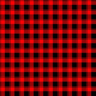 Kırmızı siyah masa örtüsü ekose deseni tasarlamak vektör