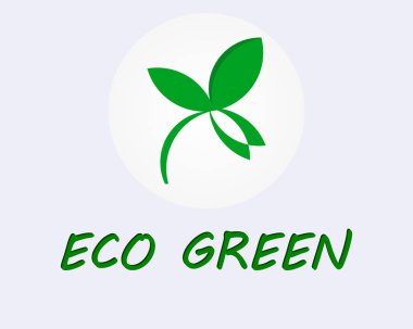 Çevre simgesi yeşil yaprak vektör illüstrasyonu